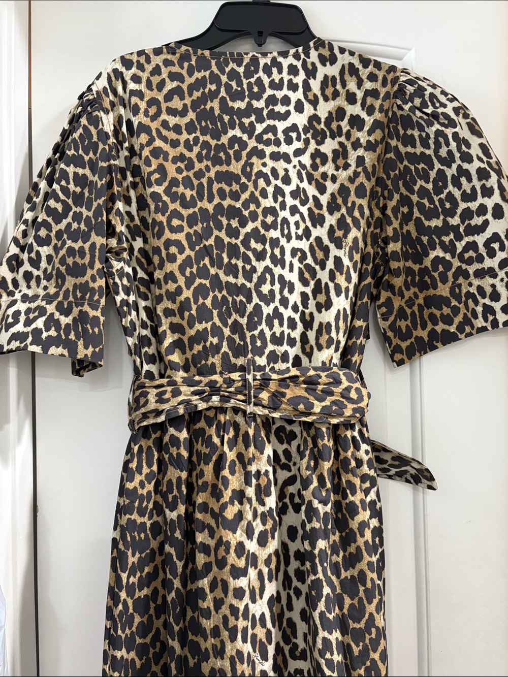 Ganni Brown Leopard Print Midi Dress - Picture 8 of 13